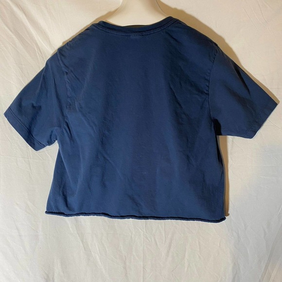 Stone Temple Pilots Winged Disc Cropped Blue T Shirt w/Yellow Alt Rock Band Logo - Picture 2 of 7